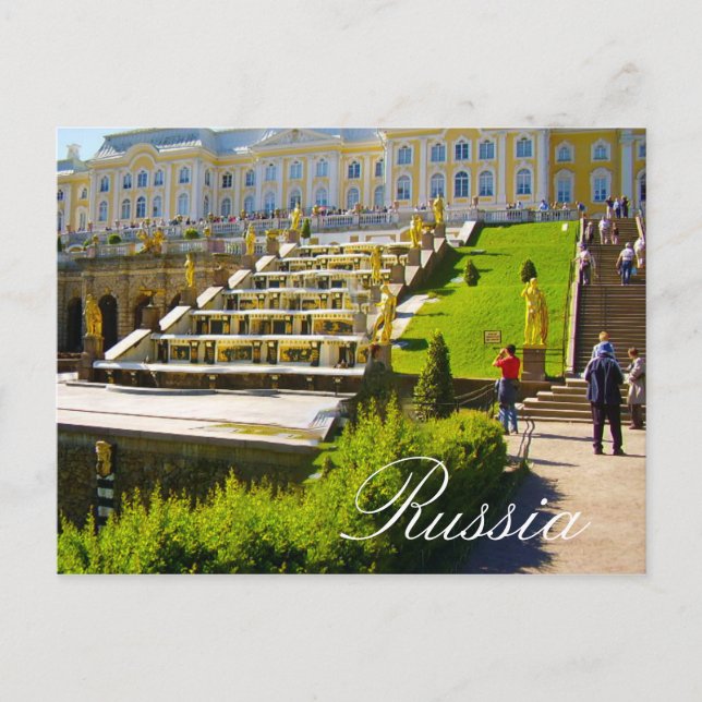 Cartão Postal Peterfhof Palace Santo Petersburg Rússia (Frente)