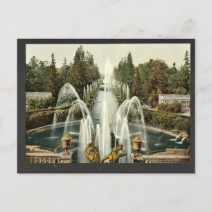 Cartão Postal Peterhof, em direção ao mar, Ruas. Petersburgo,