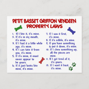 Cartão Postal PETIT BASSET GRIFFON VENDEEN Lei de Propriedade 2