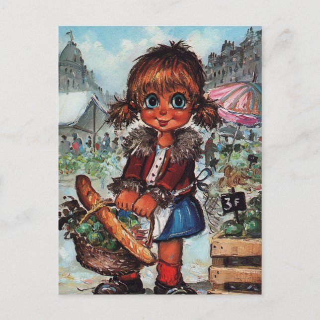 Cartão Postal Petit Poulbot au marché (Frente)