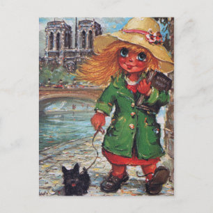 Cartão Postal Petit Poulbot et petit chien