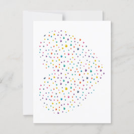 Cartão Postal Petits cœurs grand cœur - Aquarelle
