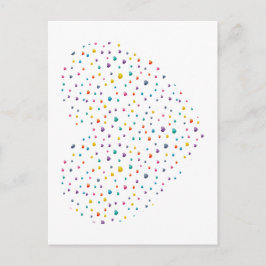 Cartão Postal Petits cœurs grand cœur - Aquarelle