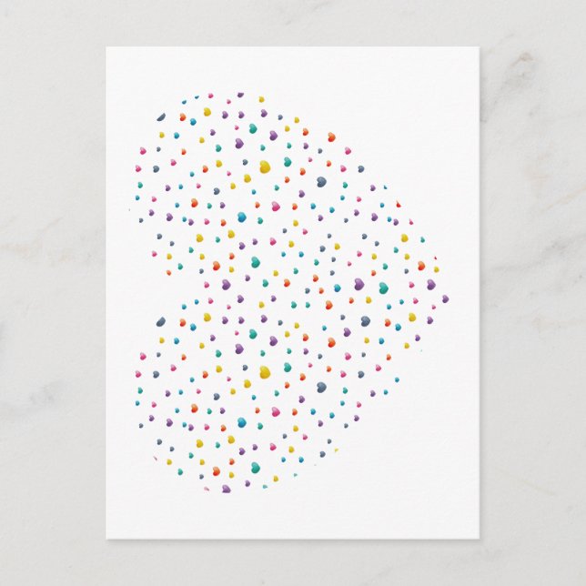 Cartão Postal Petits cœurs grand cœur - Aquarelle (Frente)