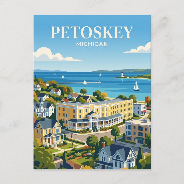 Cartão Postal Petoskey Michigan (Frente)