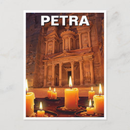 Cartão Postal Petra Jordan Candles Night
