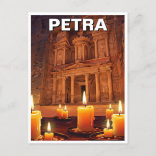 Cartão Postal Petra Jordan Candles Night