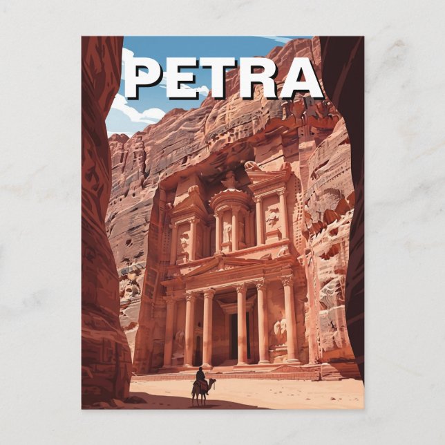 Cartão Postal Petra Jordan Viagem (Frente)