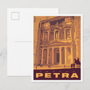 Cartão Postal Petra Jordânia Viagem Vintage