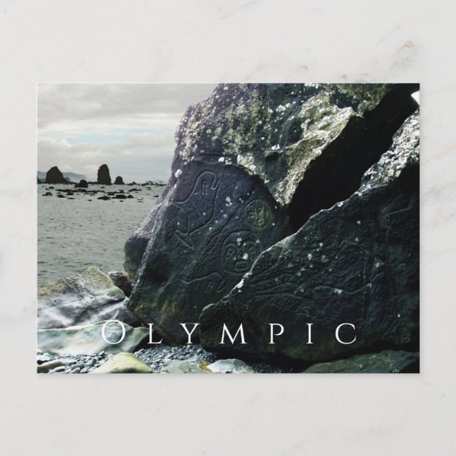 Cartão Postal Petroglicóis, Parque Nacional da Olimpiadas, Washi (Frente)