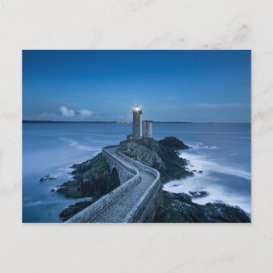 Cartão Postal Phare du Petit Minou nuit Finistère França