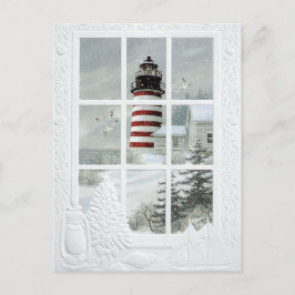 Cartão Postal Phare sous la neige