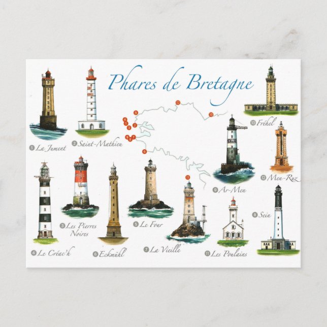 Cartão Postal Phares de Bretagne (Frente)
