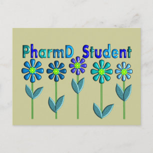 Cartão Postal PharmD Alunos FLORES AZUIS