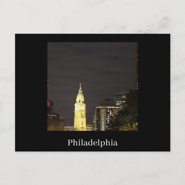 Cartão Postal Philadelphia at Night Postcard (Frente)