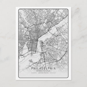 Cartão Postal Philadelphia Pennsylvania EUA - Mapa da Cidade do 