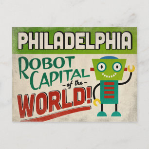 Cartão Postal Philadelphia Pennsylvania Robot - Funny Vintage