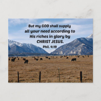 Cartão Postal Philippians 4:19
