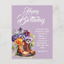 Cartão Postal Philippians 4:8 Christian Birthday Greetings
