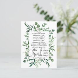 Cartão Postal Philippians 4:8 O que quer que seja Nobre Eucalypt