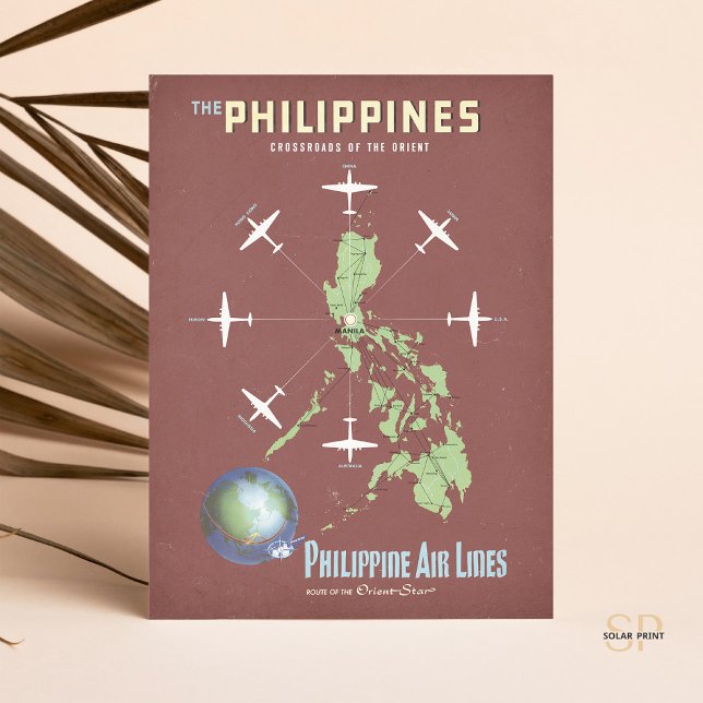 Cartão Postal Philippine Airlines Orient Viagens vintage (Criador carregado)