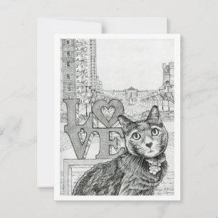 Cartão Postal Philly Cat perto de Ben Franklin Parkway