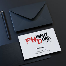 Cartão Postal Phinally done - Funny PHD Graduation Quote Design