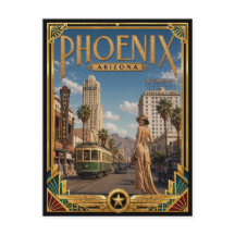 Phoenix Arizona Arte Deco Vintage Idade Dourada