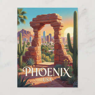 Cartão Postal Phoenix Arizona Deserto Skyline Viagem 