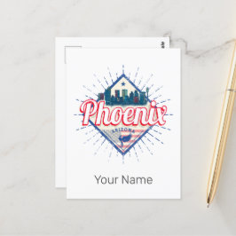 Cartão Postal Phoenix Arizona EUA Skyline Vintage EUA