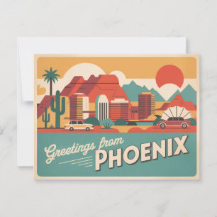 Cartão postal Phoenix Vintage   Saudações de Phoen