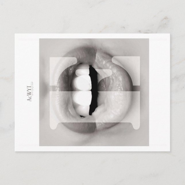 Cartão Postal Phonetic Love Mouth Art  E (Frente)