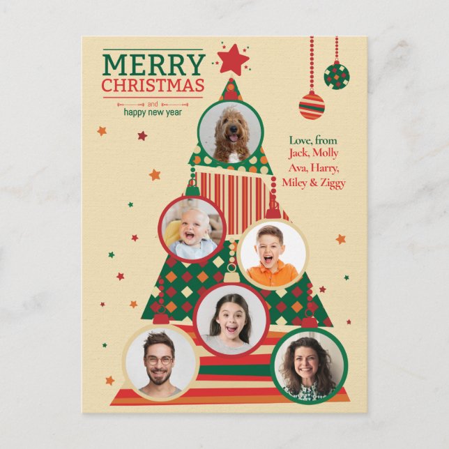 Cartão Postal Photo Christmas Tree Ornament Card (Frente)