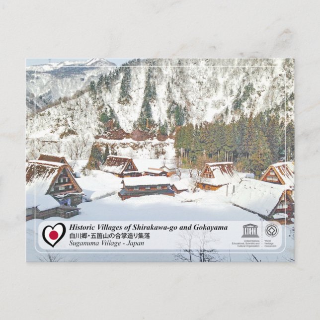 Cartão Postal PHS da UNESCO -Aldeia Suganuma - Aldeias histórica (Frente)
