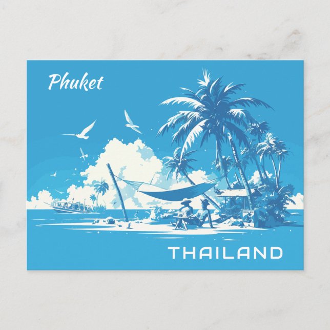 Cartão postal Phuket Tailândia de Texto Personaliz (Frente)