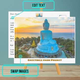 Cartão Postal Phuket Thailand (Tailândia Phuket) apresenta o Big