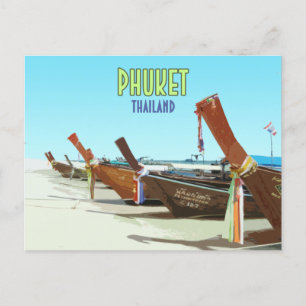 Cartão Postal Phuket Thailand Tropical Beach Vintage