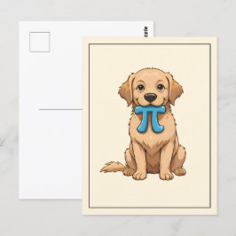 Cartão Postal Pi Day Dog Com Símbolo Pi | Feliz Dia Pi