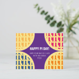 Cartão Postal Pi Day Postcard "Happy Pi Day" Delicioso Pi Puro