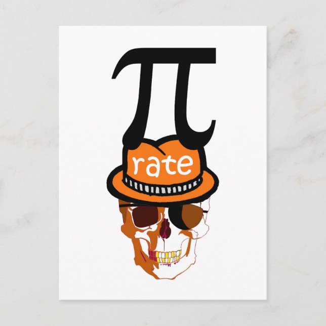 Cartão Postal Pi pirata engraçado halloween (Frente)