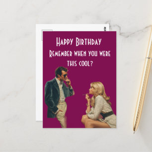 Cartão Postal Piada de Aniversário de Casal Retrô