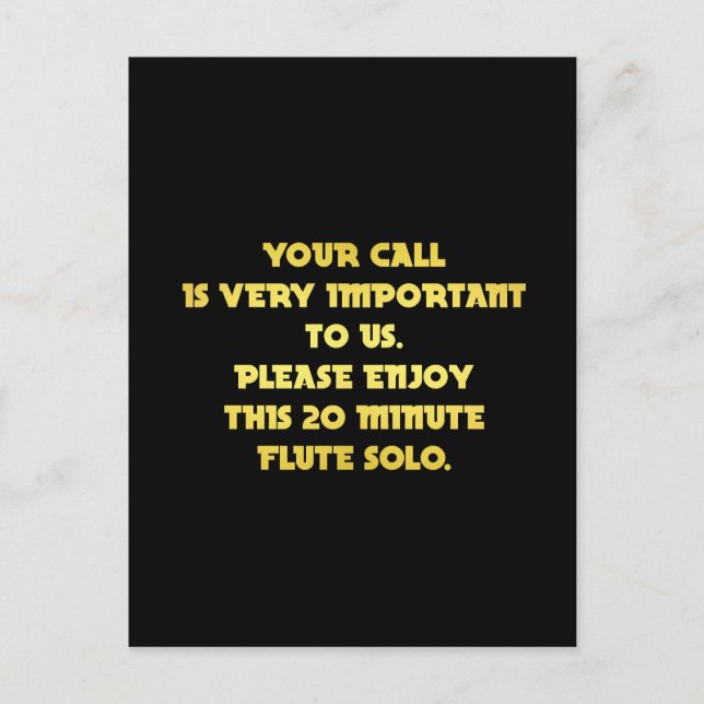 Cartão Postal Piada de Atendimento ao Cliente por Telefone Funny (Frente)