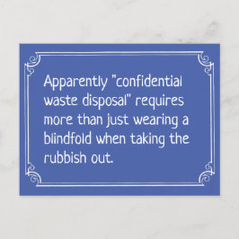Cartão Postal Piada de eliminação de resíduos confidenciais