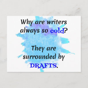 Cartão Postal Piada de Escritor Presente Engraçado para Professo