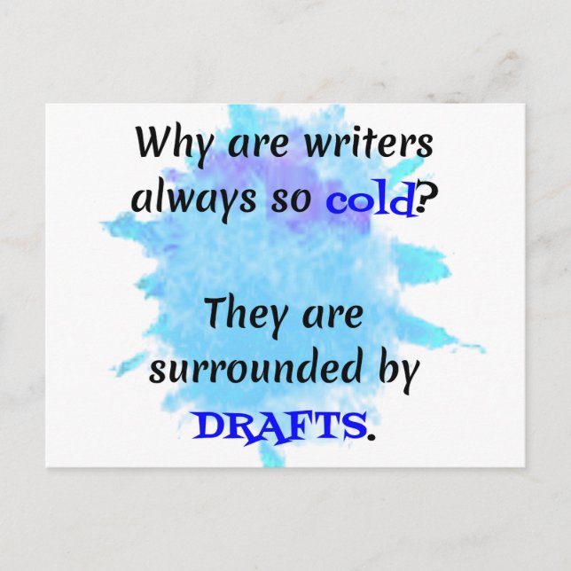 Cartão Postal Piada de Escritor Presente Engraçado para Professo (Frente)