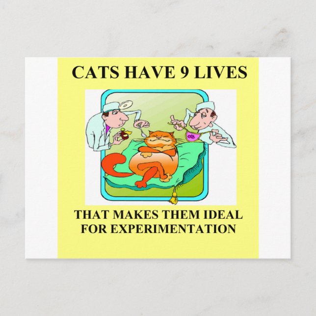 Cartão Postal piada de experimentação em biologia (Frente)