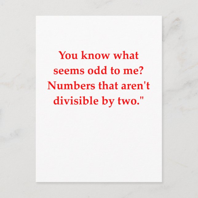 Cartão Postal piada de matemática engraçada (Frente)
