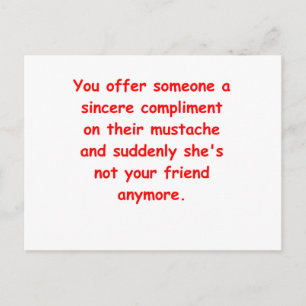 Cartão Postal piada do bigode