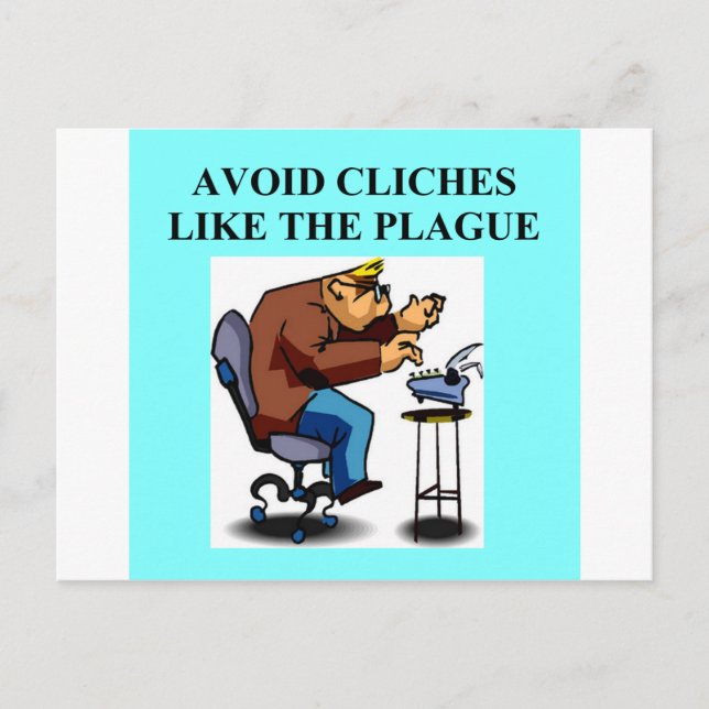 Cartão Postal Piada do CLICHÉ para escritores e autores (Frente)