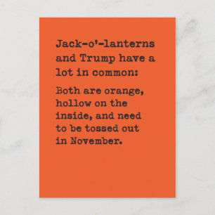 Cartão Postal Piada do Dia das Bruxas de Abóbora